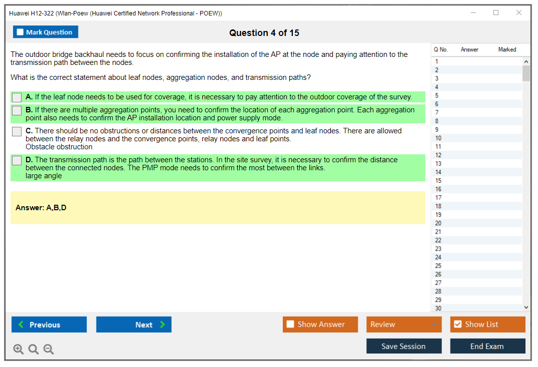 Huawei H12-322 Huawei Certified ICT Professional - Wireless Local Area Network- Planning and Optimizing Enterprise WLAN Practice test exam simulator test engine exam dumps questions answers Image 4