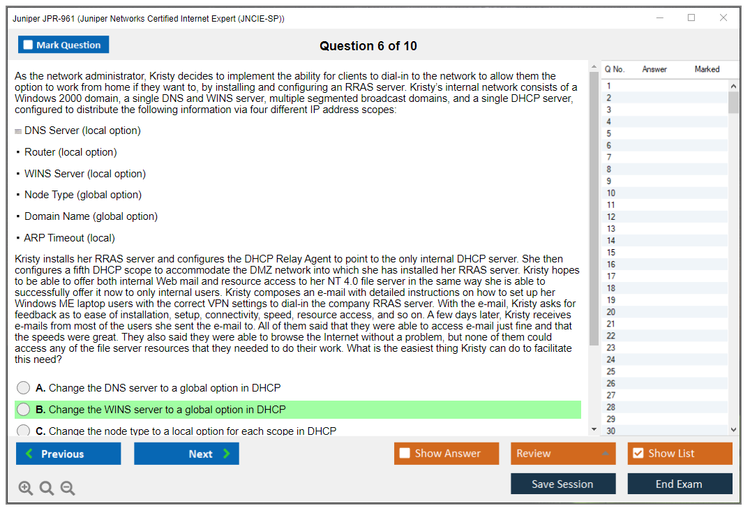 Juniper JPR-961 Juniper Networks Certified Internet Expert (JNCIE-SP) Practice test exam simulator test engine exam dumps questions answers Image 6