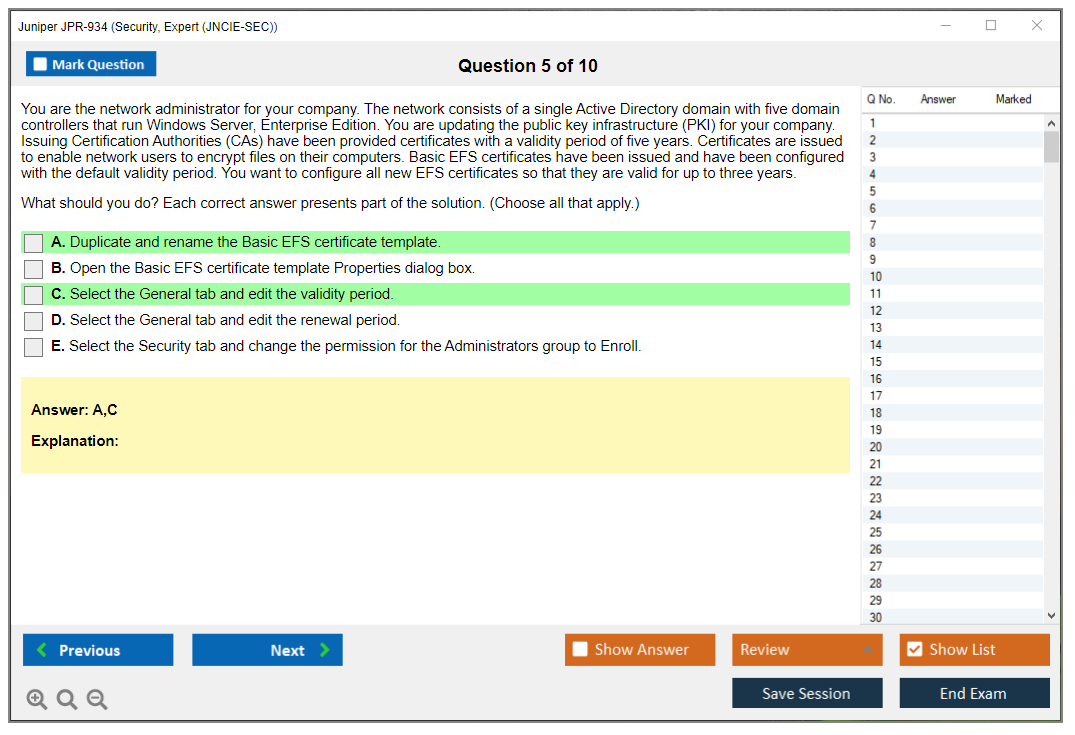 Juniper JPR-934 Security, Expert (JNCIE-SEC) Practice test exam simulator test engine exam dumps questions answers Image 5