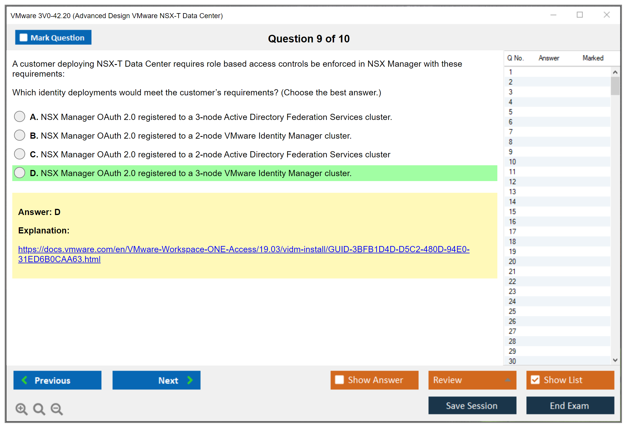 VMware 3V0-42.20 Advanced Design VMware NSX-T Data Center Practice test exam simulator test engine exam dumps questions answers Image 9