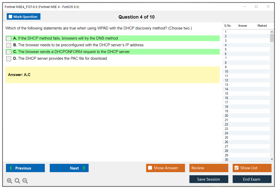 Fortinet NSE4_FGT-6.0 Fortinet NSE 4 - FortiOS 6.0 Practice test exam simulator test engine exam dumps questions answers Image 4