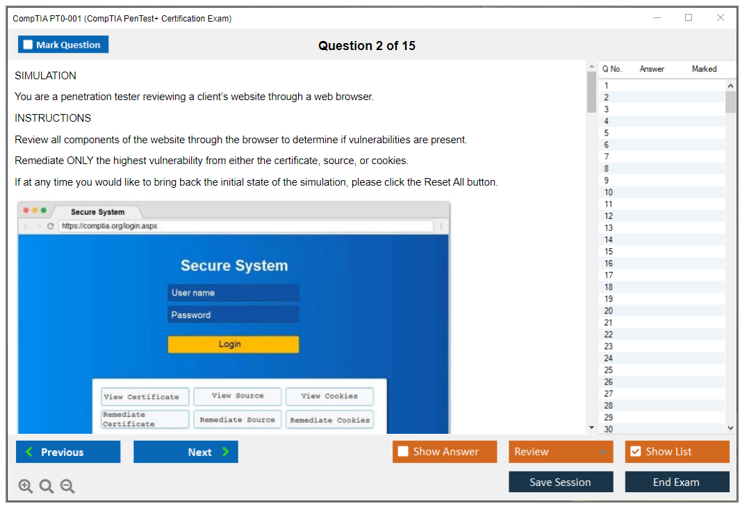 CompTIA PT0-001 CompTIA PenTest+ Certification Exam Practice test exam simulator test engine exam dumps questions answers Image 2