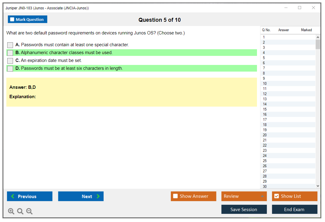 Juniper JN0-103 Junos - Associate (JNCIA-Junos) Practice test exam simulator test engine exam dumps questions answers Image 5