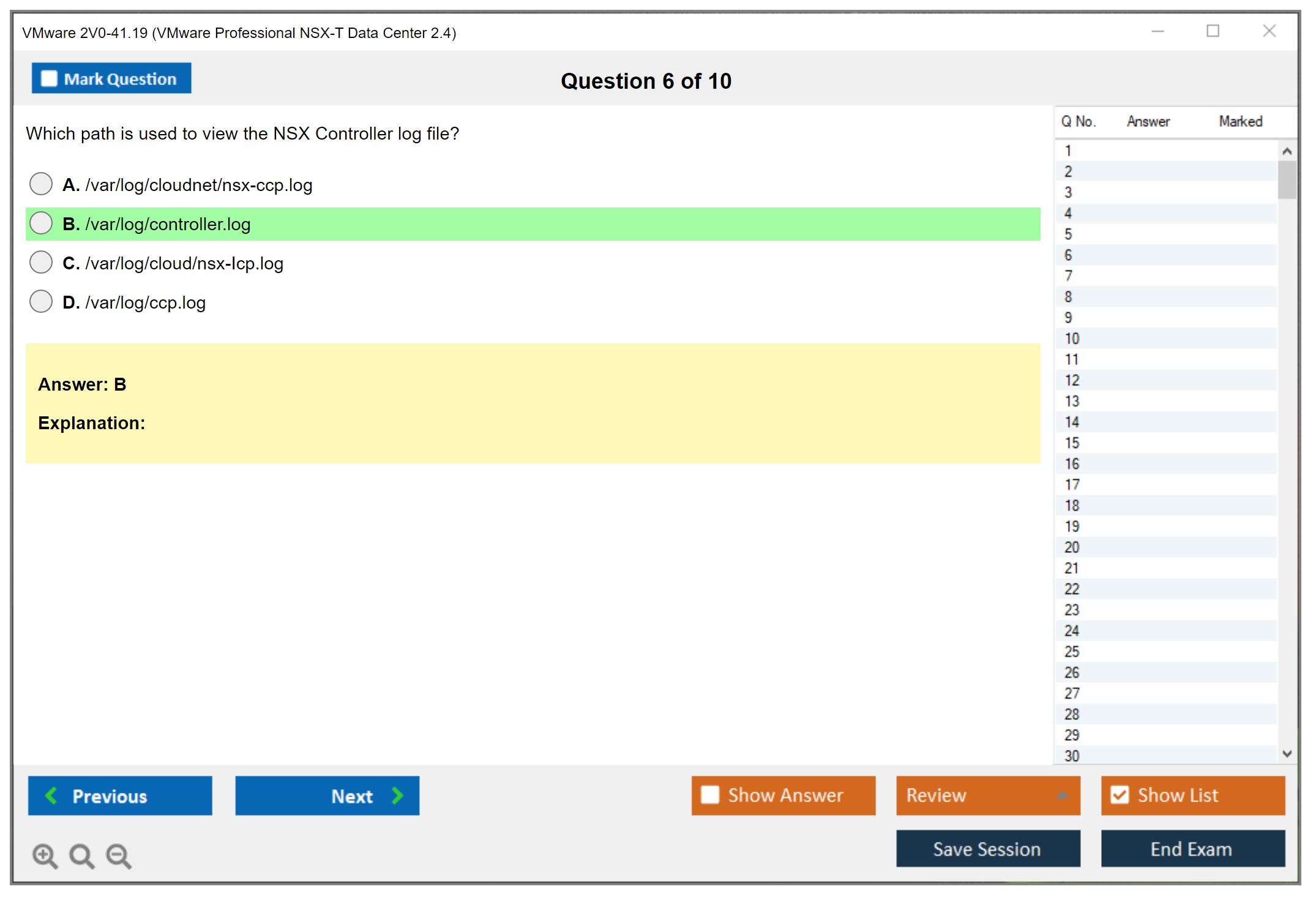VMware 2V0-41.19 VMware Professional NSX-T Data Center 2.4 Practice test exam simulator test engine exam dumps questions answers Image 6
