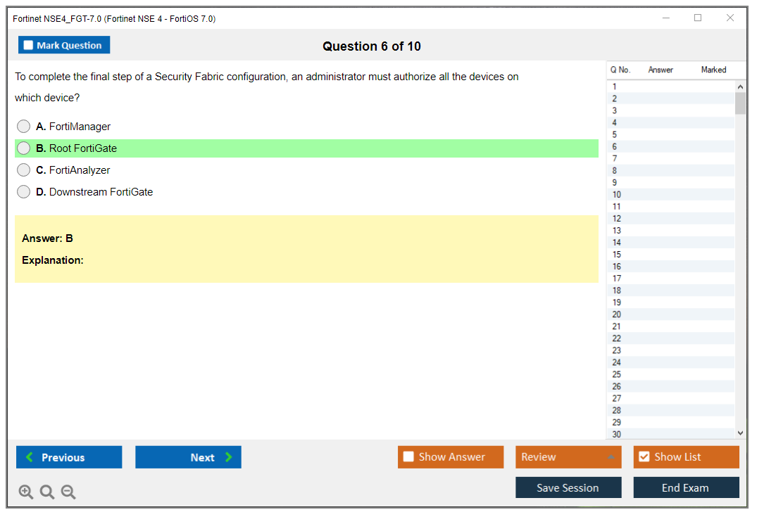 Fortinet NSE4_FGT-7.0 Fortinet NSE 4 - FortiOS 7.0 Practice test exam simulator test engine exam dumps questions answers Image 6