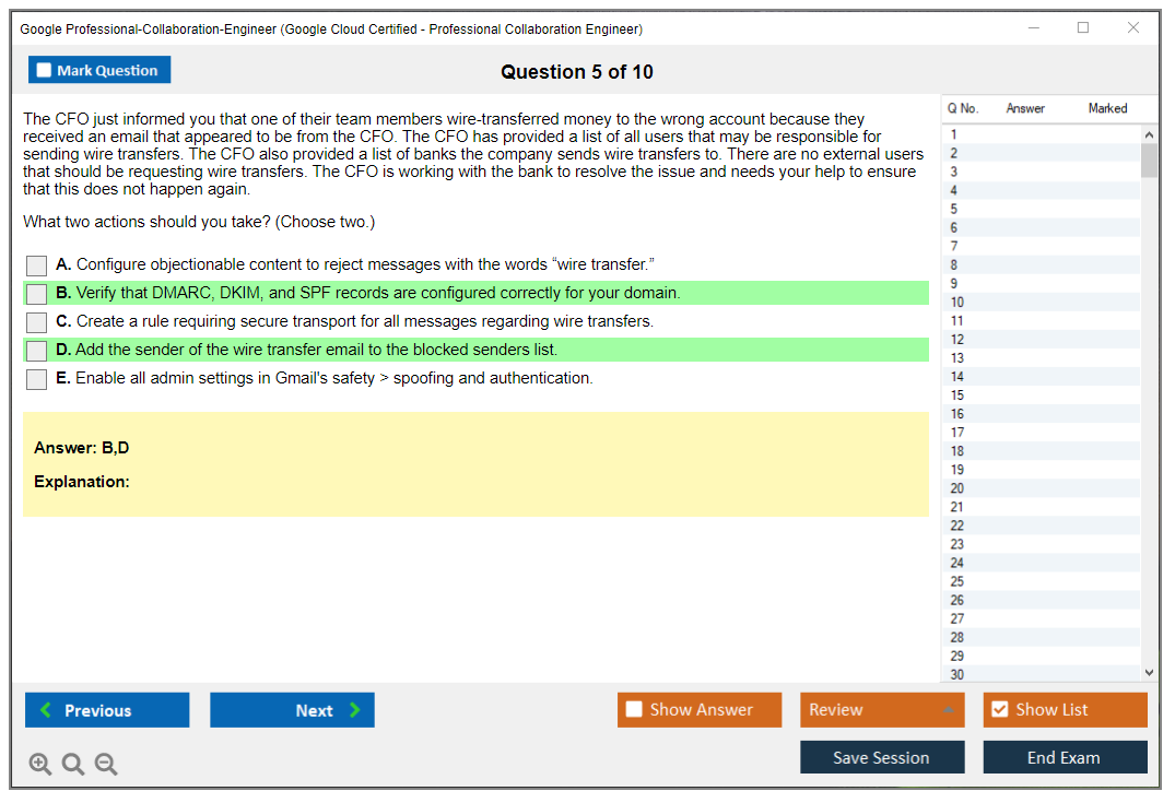 Google Professional-Collaboration-Engineer Google Cloud Certified - Professional Collaboration Engineer Practice test exam simulator test engine exam dumps questions answers Image 5