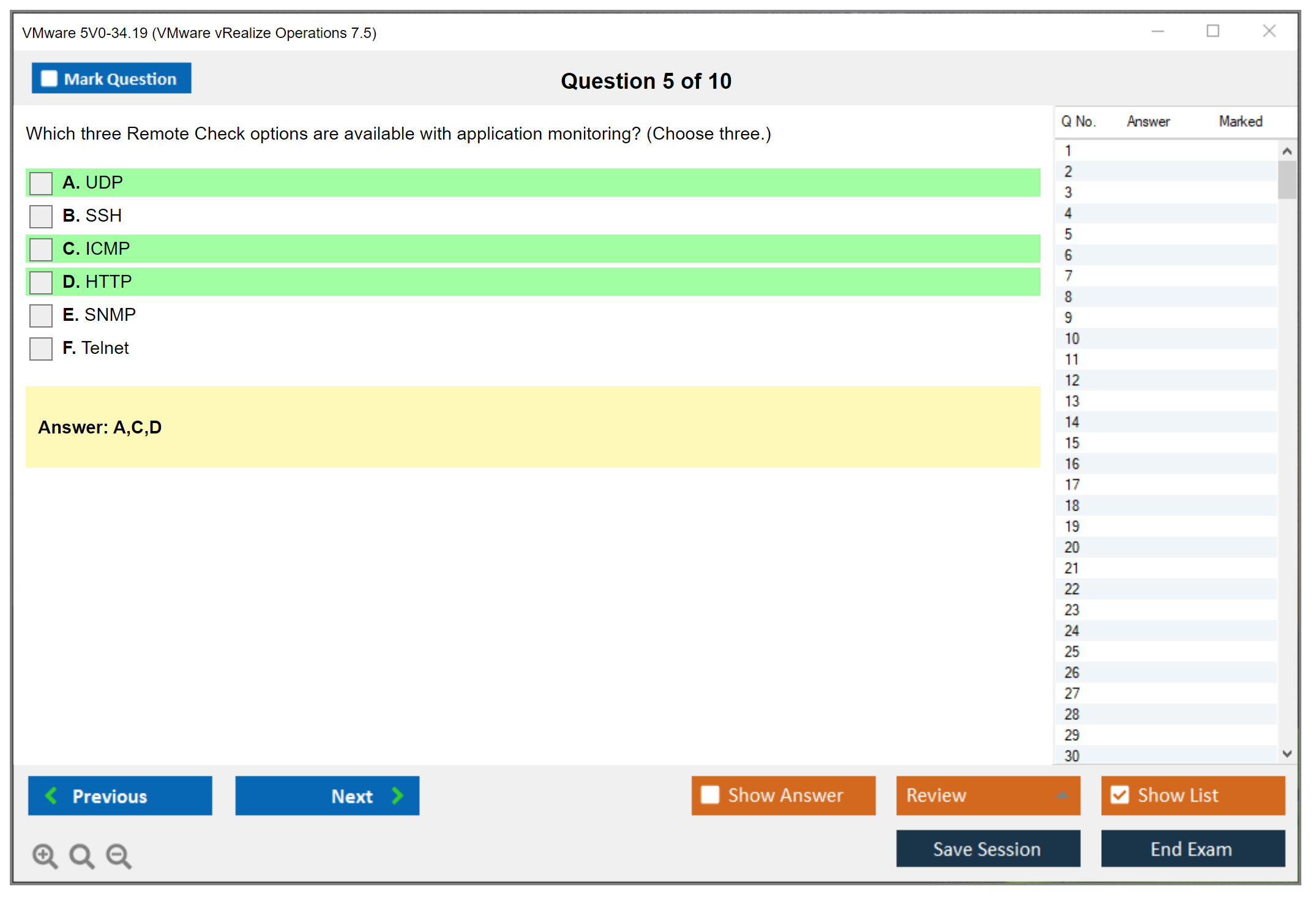 VMware 5V0-34.19 VMware vRealize Operations 7.5 Practice test exam simulator test engine exam dumps questions answers Image 5