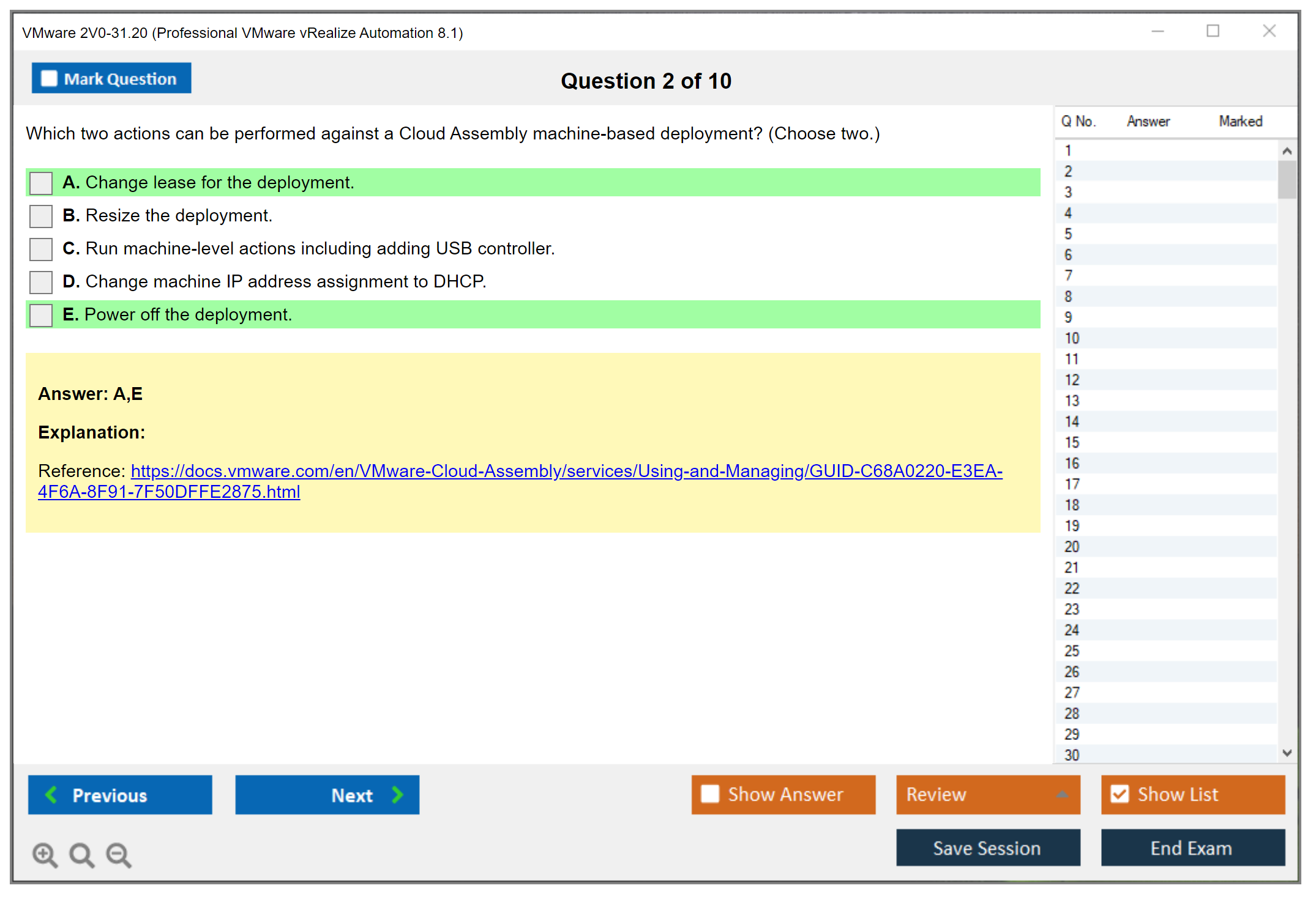 VMware 2V0-31.20 Professional VMware vRealize Automation 8.1 Practice test exam simulator test engine exam dumps questions answers Image 2