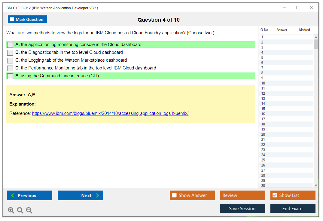 IBM C1000-012 IBM Watson Application Developer V3.1 Practice test exam simulator test engine exam dumps questions answers Image 4