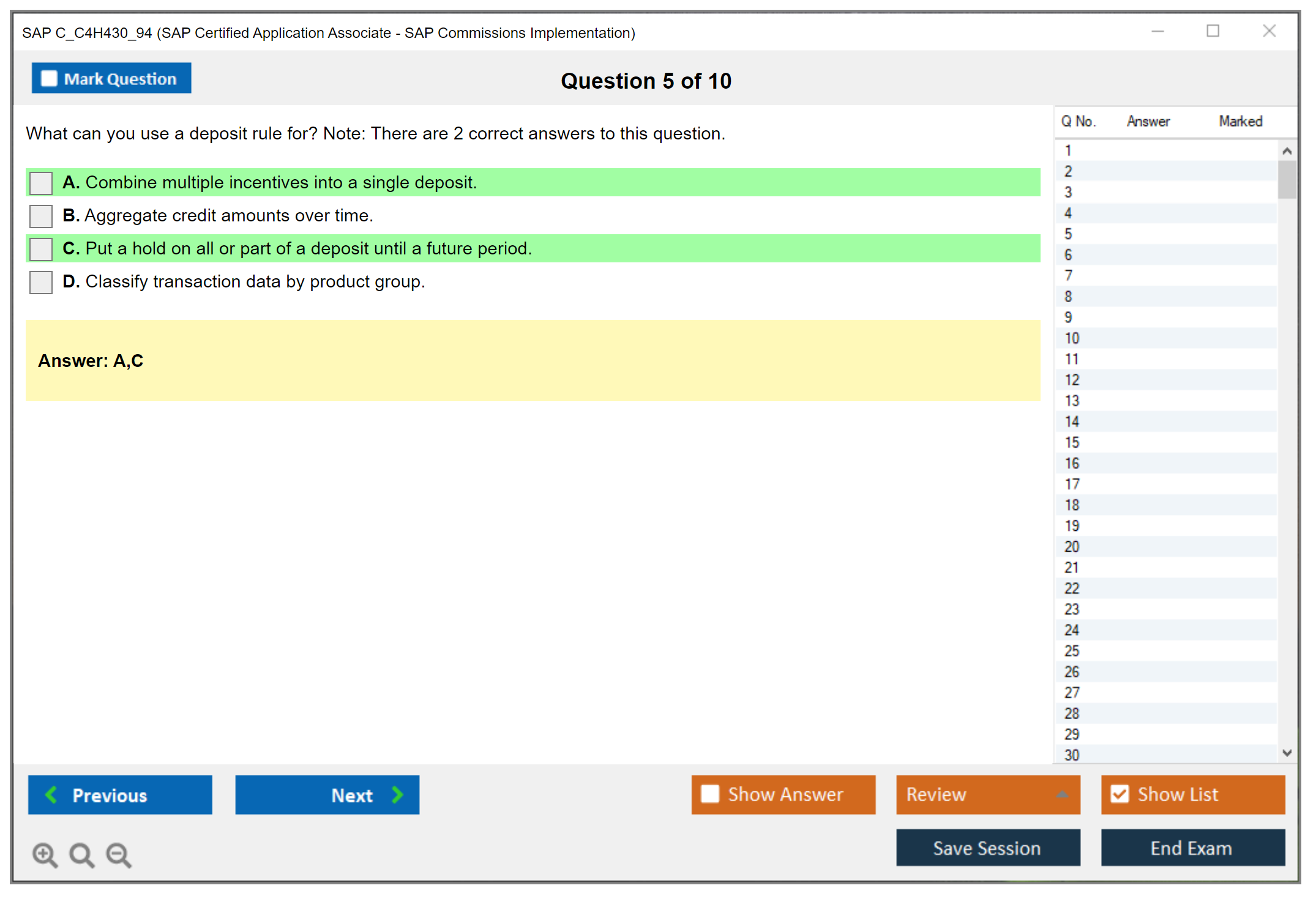 SAP C_C4H430_94 SAP Certified Application Associate - SAP Commissions Implementation Practice test exam simulator test engine exam dumps questions answers Image 5