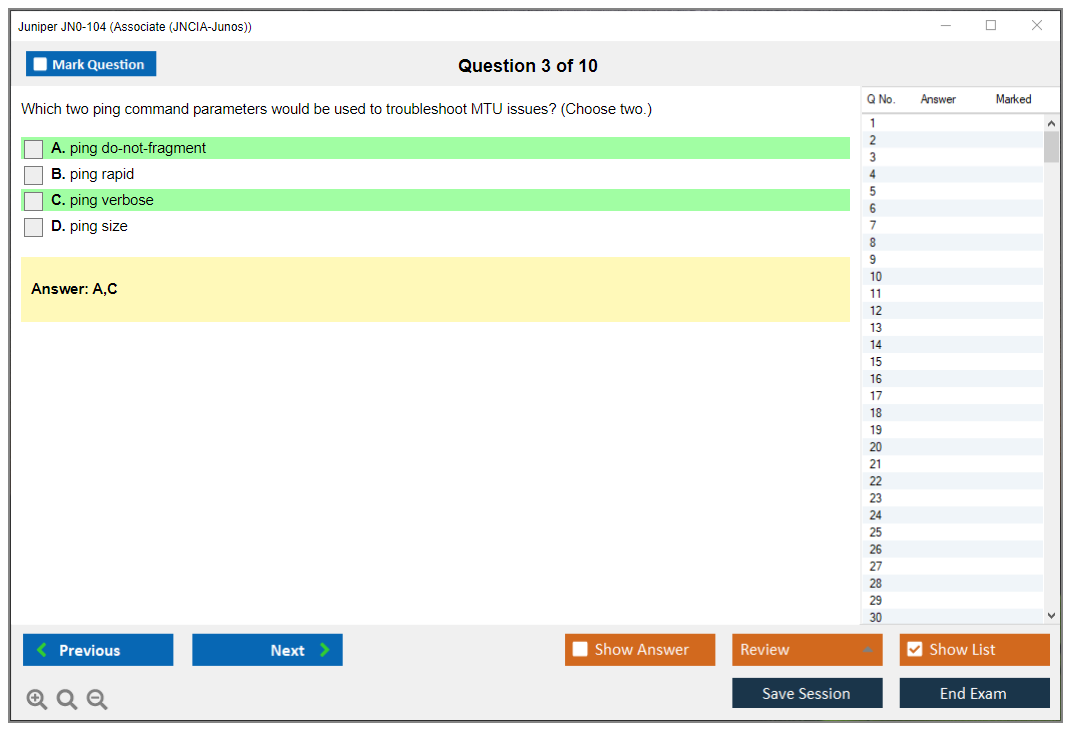 Juniper JN0-104 Junos - Associate (JNCIA-Junos) Practice test exam simulator test engine exam dumps questions answers Image 3