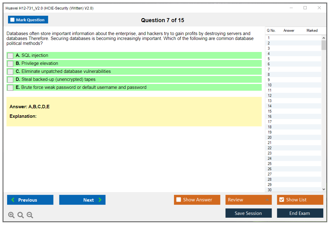 Huawei H12-731_V2.0 HCIE-Security (Written) V2.0 Practice test exam simulator test engine exam dumps questions answers Image 7