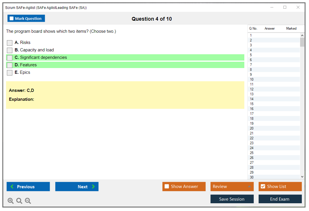 Scrum SAFe-Agilist SAFe Agilist - Leading SAFe (SA 6.0) Practice test exam simulator test engine exam dumps questions answers Image 4