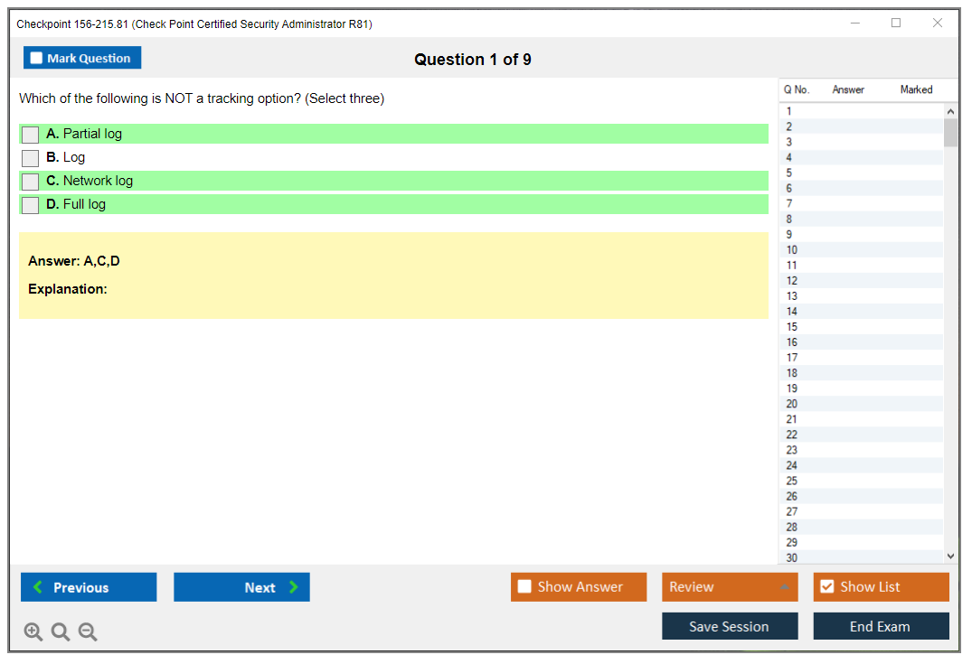Checkpoint 156-215.81 Check Point Certified Security Administrator R81.20 Practice test exam simulator test engine exam dumps questions answers Image 1