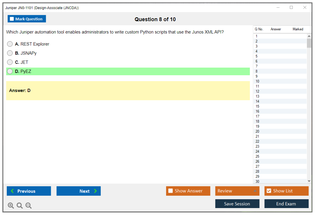 Juniper JN0-1101 Design-Associate (JNCDA) Practice test exam simulator test engine exam dumps questions answers Image 8