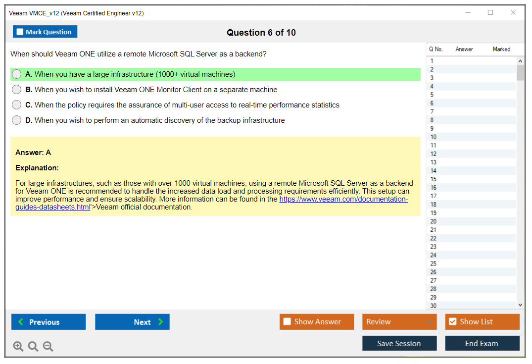 Veeam VMCE_v12 Veeam Certified Engineer v12 Practice test exam simulator test engine exam dumps questions answers Image 6