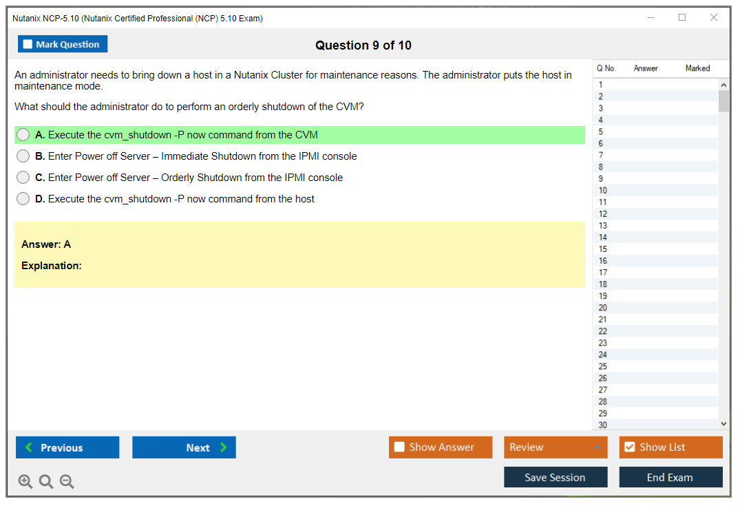 Nutanix NCP-5.10 Nutanix Certified Professional (NCP) 5.10 Exam Practice test exam simulator test engine exam dumps questions answers Image 9