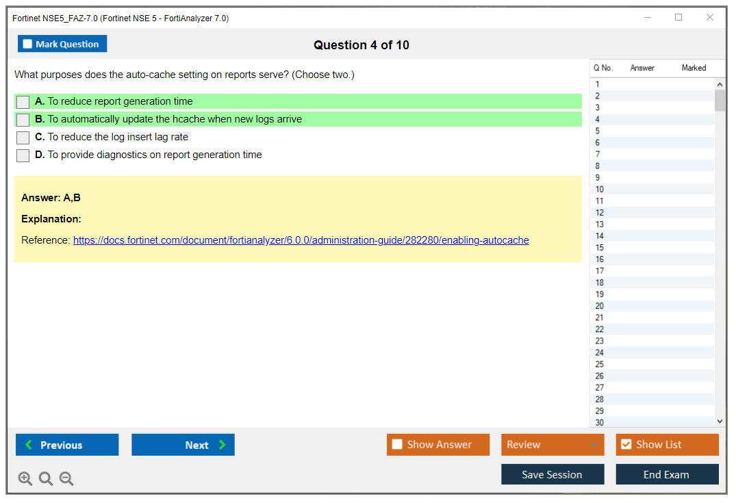 Fortinet NSE5_FAZ-7.0 Fortinet NSE 5 - FortiAnalyzer 7.0 Practice test exam simulator test engine exam dumps questions answers Image 4