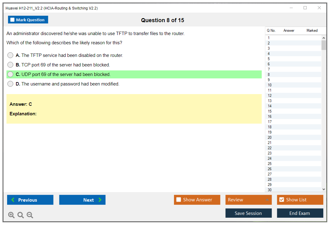 Huawei H12-211_V2.2 HCIA-Routing & Switching V2.2 Practice test exam simulator test engine exam dumps questions answers Image 8