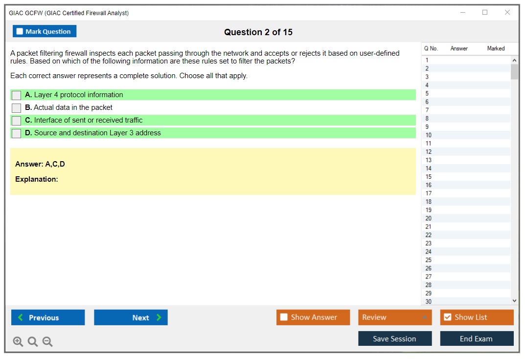 GIAC GCFW GIAC Certified Firewall Analyst Practice test exam simulator test engine exam dumps questions answers Image 2