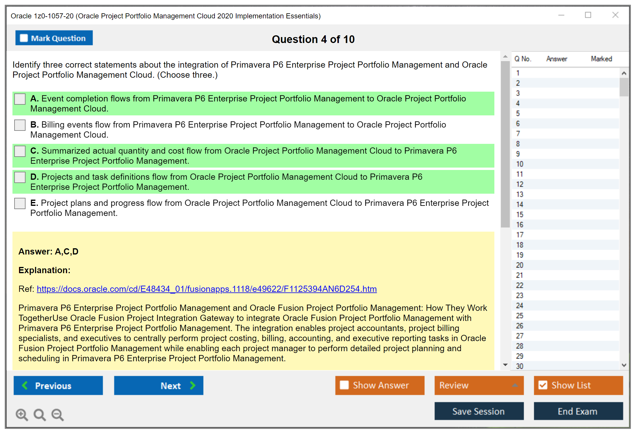 Oracle 1z0-1057-20 Oracle Project Portfolio Management Cloud 2020 Implementation Essentials Practice test exam simulator test engine exam dumps questions answers Image 4