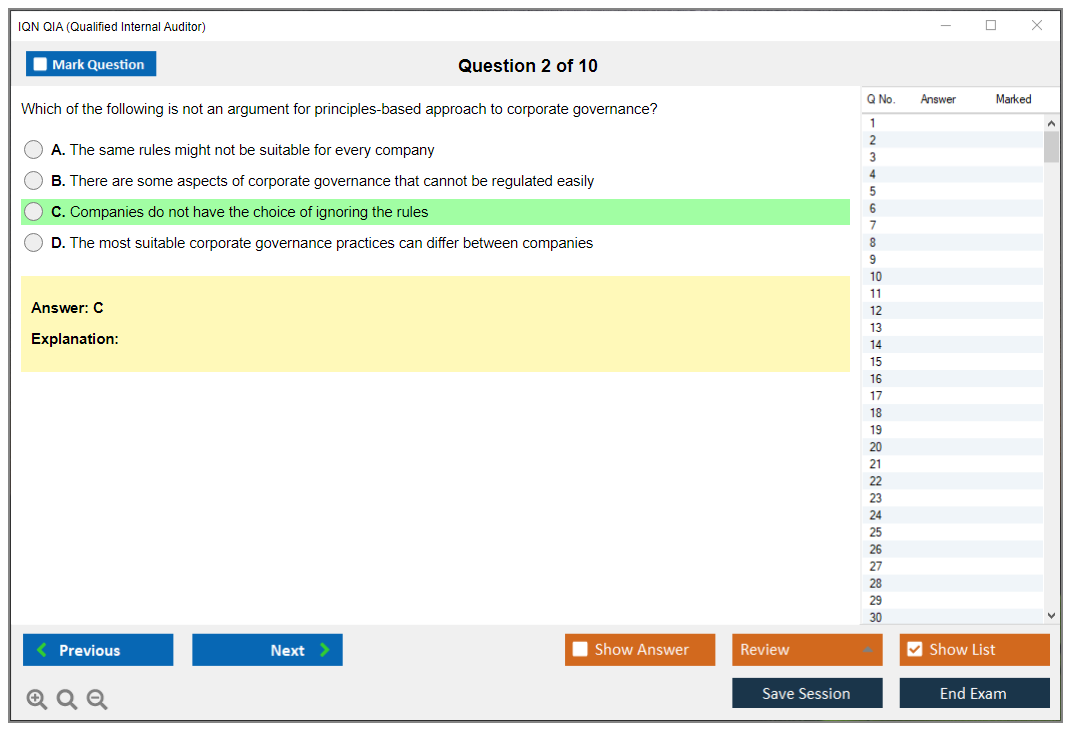 IQN QIA Qualified Internal Auditor Practice test exam simulator test engine exam Prep practice test questions answers Image 2