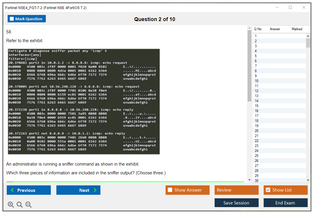Fortinet NSE4_FGT-7.2 Fortinet NSE 4 - FortiOS 7.2 Practice test exam simulator test engine exam dumps questions answers Image 2