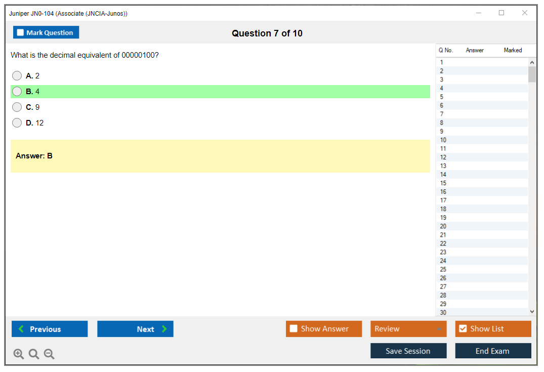 Juniper JN0-104 Junos - Associate (JNCIA-Junos) Practice test exam simulator test engine exam dumps questions answers Image 7
