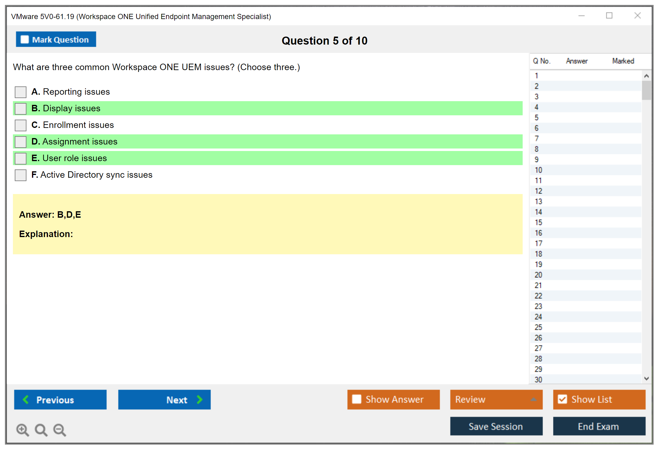 VMware 5V0-61.19 Workspace ONE Unified Endpoint Management Specialist Practice test exam simulator test engine exam dumps questions answers Image 5