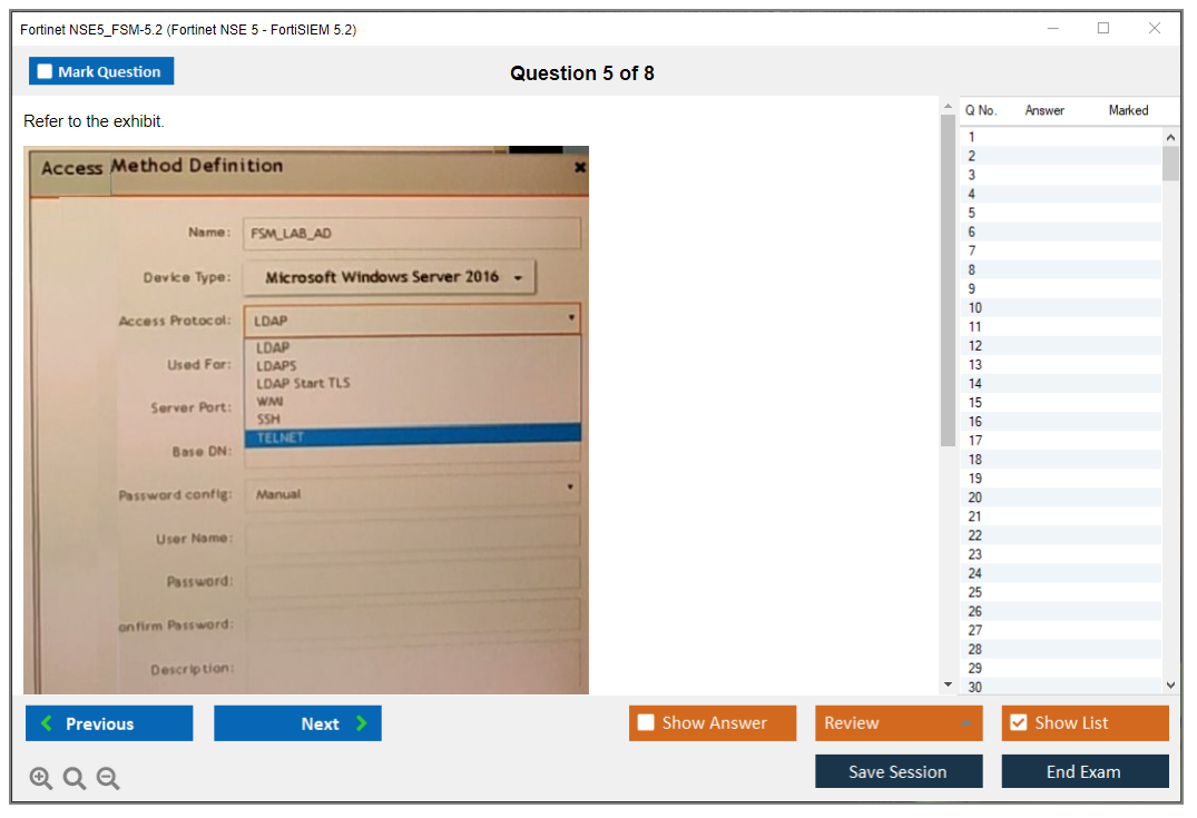 Fortinet NSE5_FSM-5.2 Fortinet NSE 5 - FortiSIEM 5.2 Practice test exam simulator test engine exam dumps questions answers Image 5