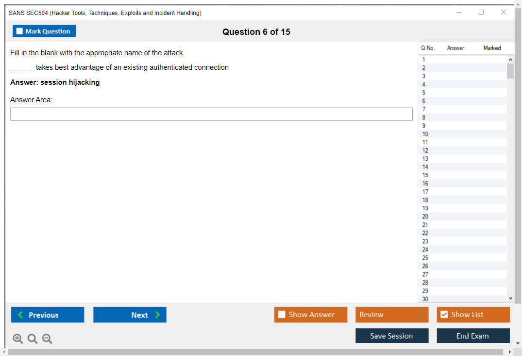 SANS SEC504 Hacker Tools, Techniques, Exploits and Incident Handling Practice test exam simulator test engine exam dumps questions answers Image 6