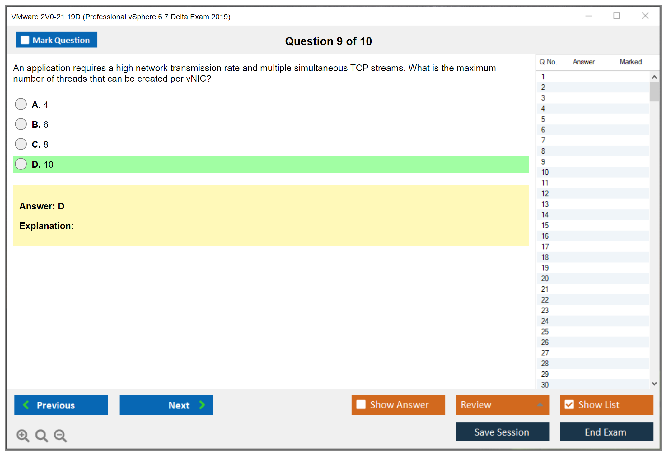 VMware 2V0-21.19D Professional vSphere 6.7 Delta Exam 2019 Practice test exam simulator test engine exam dumps questions answers Image 9