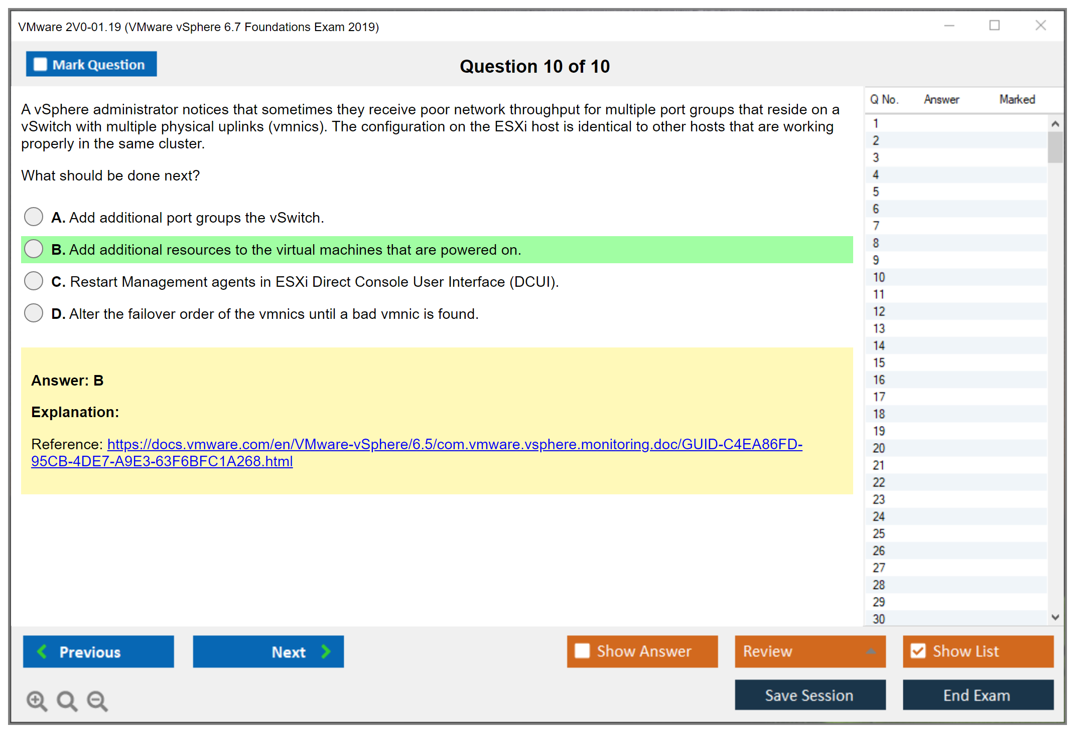 VMware 2V0-01.19 VMware vSphere 6.7 Foundations Exam 2019 Practice test exam simulator test engine exam dumps questions answers Image 10