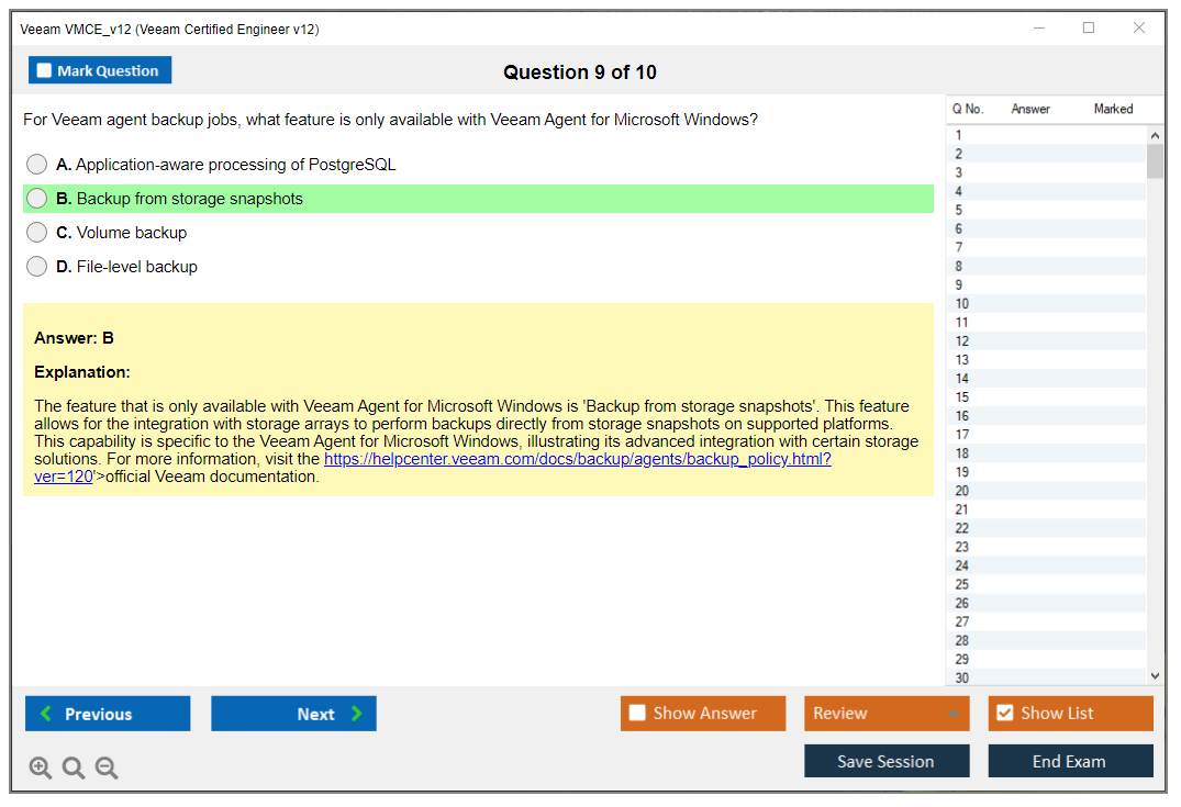 Veeam VMCE_v12 Veeam Certified Engineer v12 Practice test exam simulator test engine exam dumps questions answers Image 9