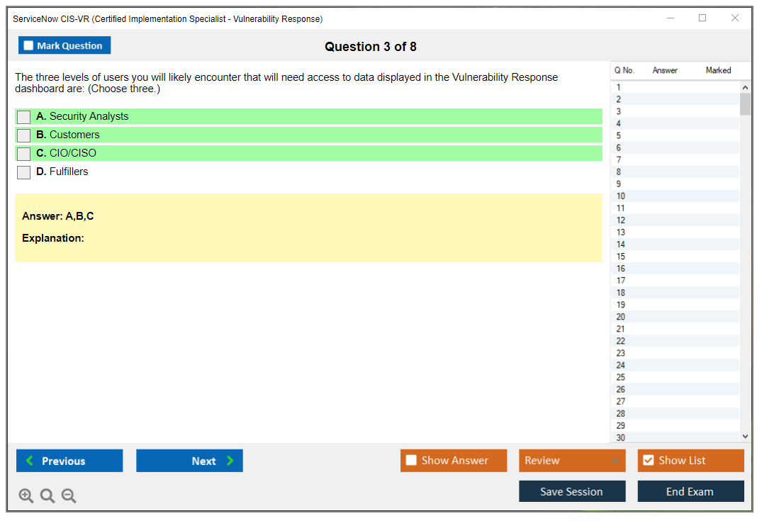 ServiceNow CIS-VR Certified Implementation Specialist - Vulnerability Response Practice test exam simulator test engine exam Prep practice test questions answers Image 3