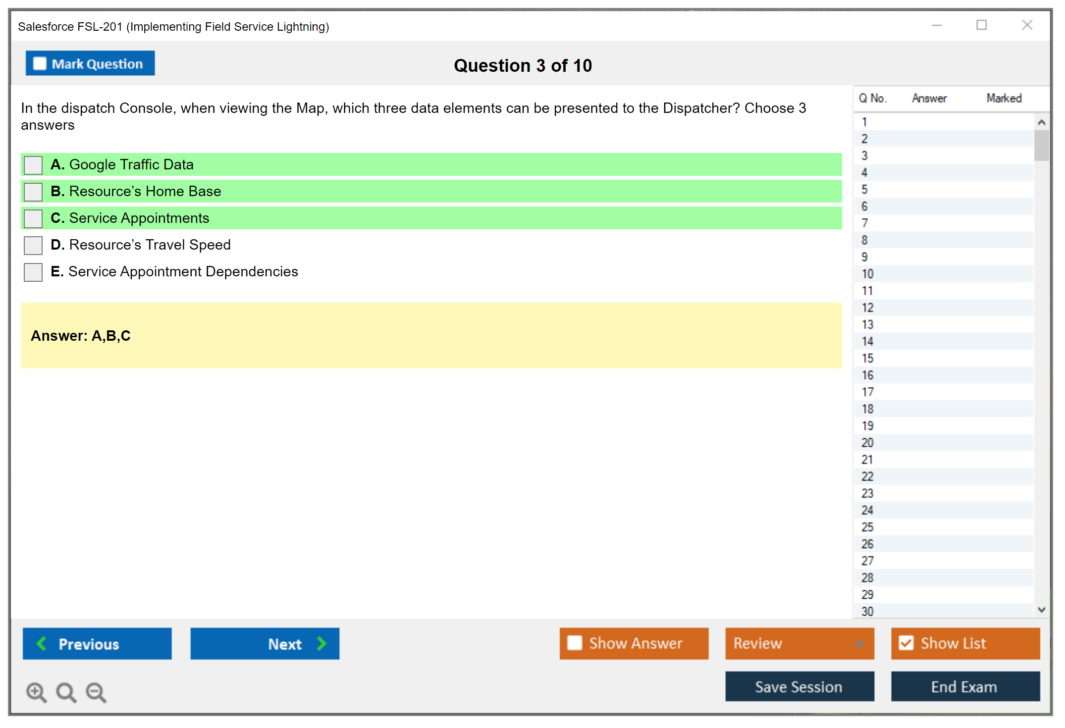 Salesforce FSL-201 Salesforce - Implementing Field Service Lightning Practice test exam simulator test engine exam dumps questions answers Image 3