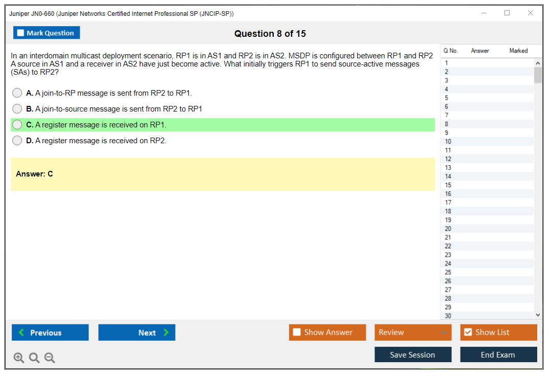 Juniper JN0-660 Juniper Networks Certified Internet Professional SP (JNCIP-SP) Practice test exam simulator test engine exam dumps questions answers Image 8