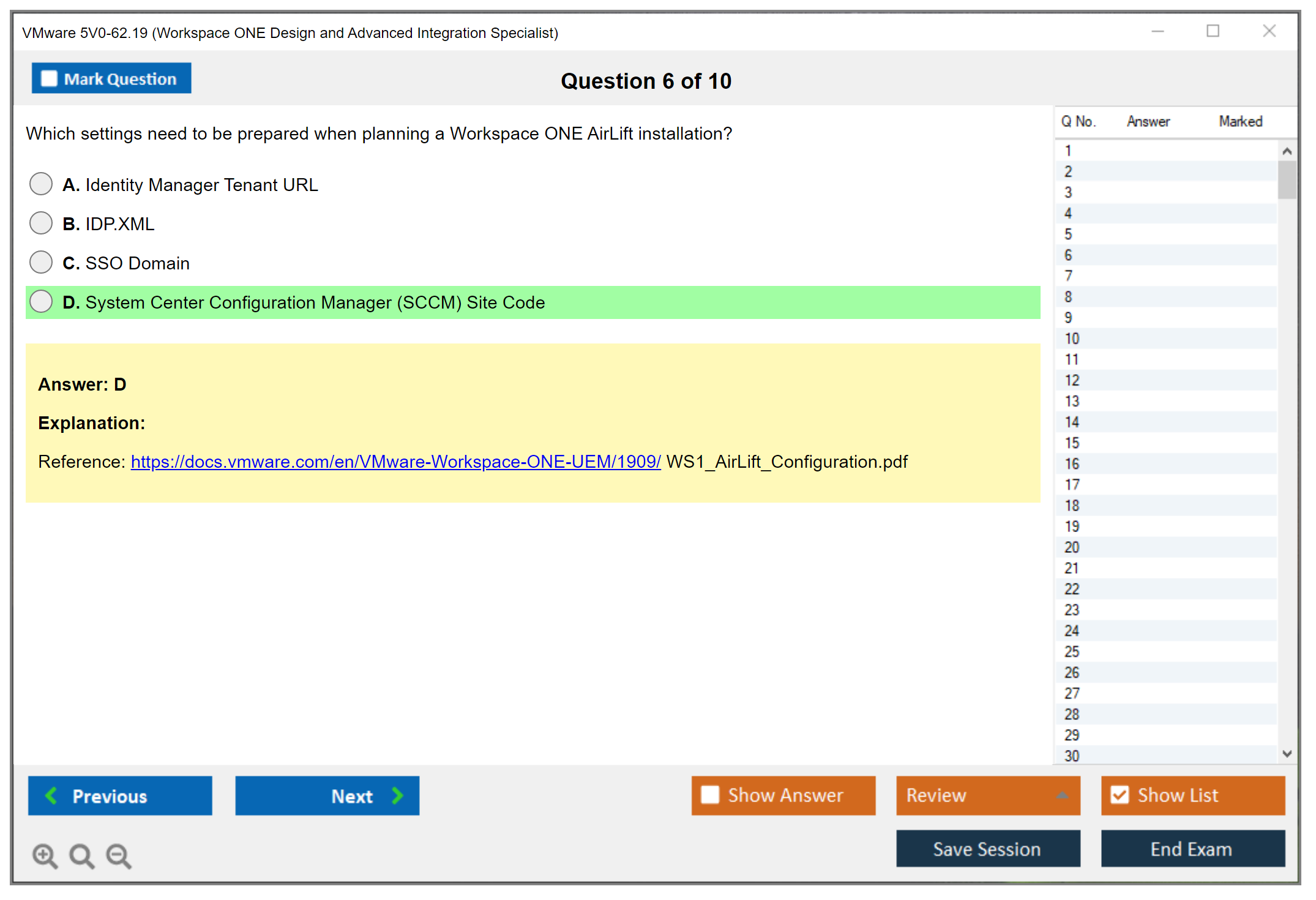 VMware 5V0-62.19 Workspace ONE Design and Advanced Integration Specialist Practice test exam simulator test engine exam dumps questions answers Image 6