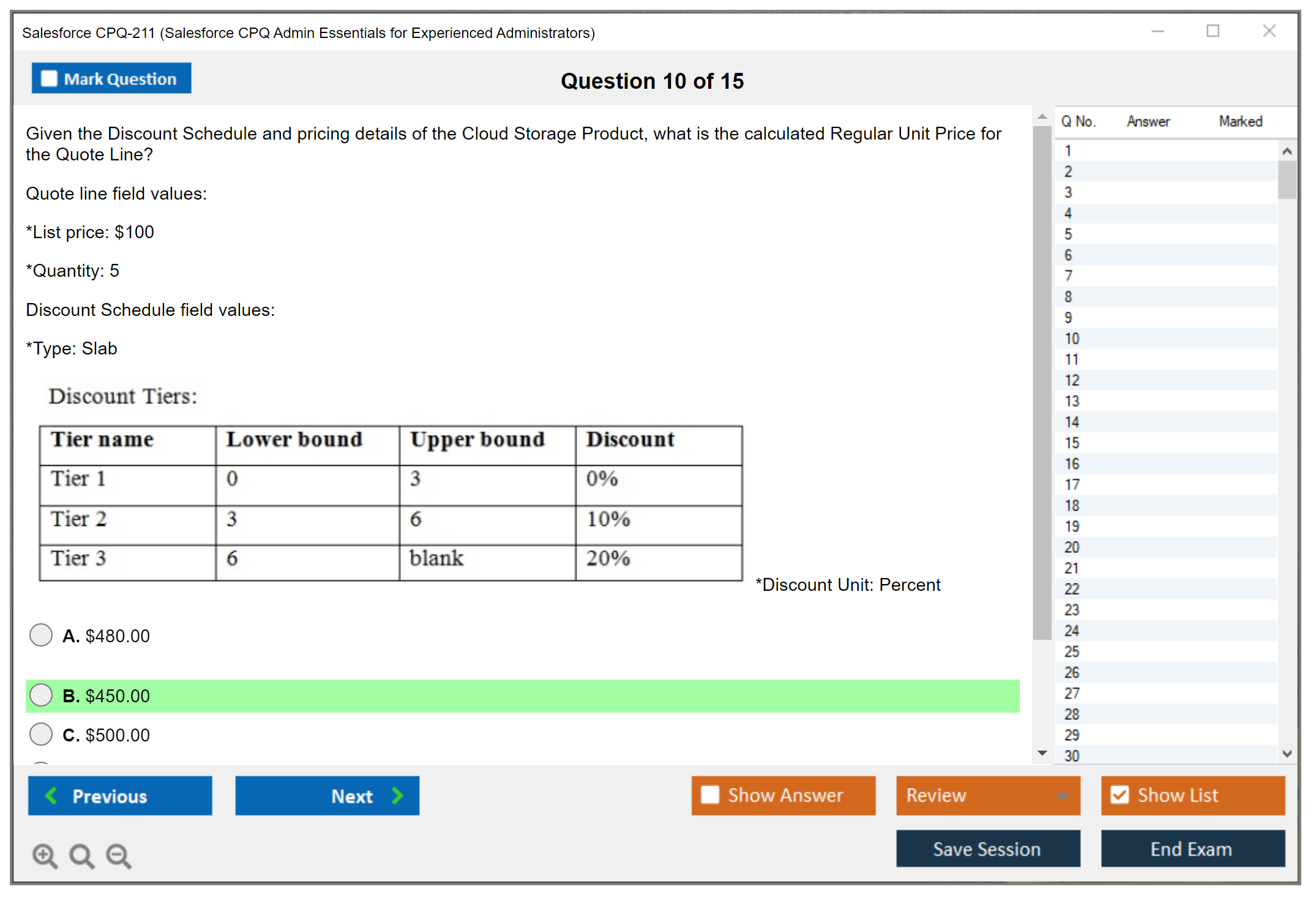 Salesforce CPQ-211 Salesforce CPQ Admin Essentials for Experienced Administrators Practice test exam simulator test engine exam dumps questions answers Image 10