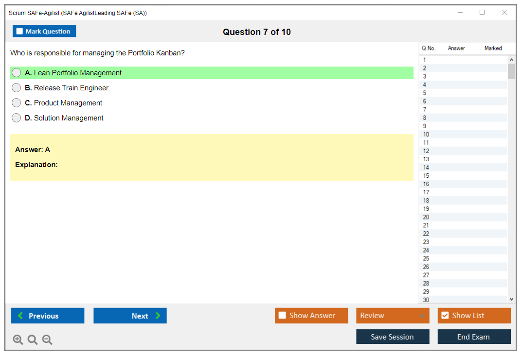 Scrum SAFe-Agilist SAFe Agilist - Leading SAFe (SA 6.0) Practice test exam simulator test engine exam dumps questions answers Image 7