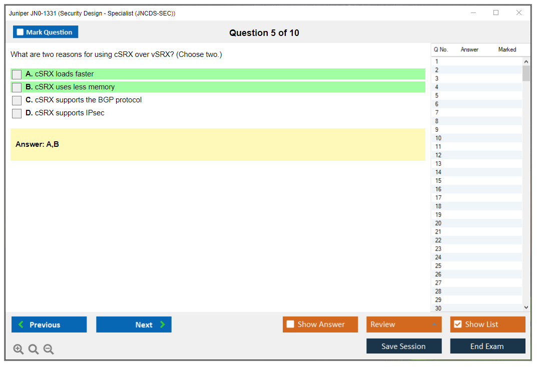 Juniper JN0-1331 Security Design - Specialist (JNCDS-SEC) Practice test exam simulator test engine exam dumps questions answers Image 5