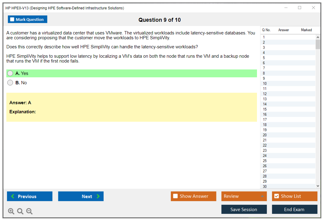 HP HPE0-V13 Designing HPE Software-Defined Infrastructure Solutions Practice test exam simulator test engine exam dumps questions answers Image 9