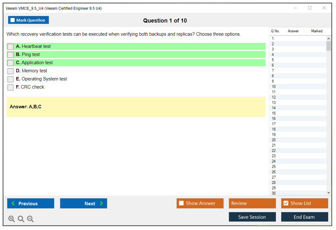 Veeam VMCE_9.5_U4 Veeam Certified Engineer 9.5 U4 Practice test exam simulator test engine exam dumps questions answers Image 1