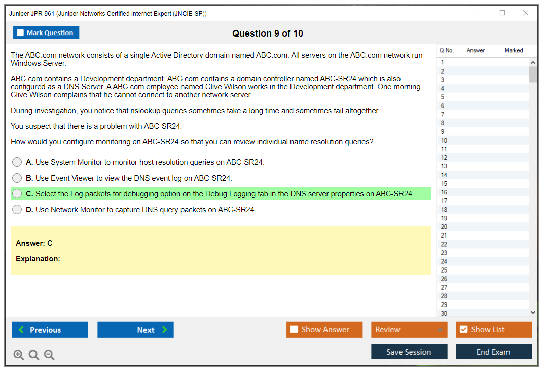 Juniper JPR-961 Juniper Networks Certified Internet Expert (JNCIE-SP) Practice test exam simulator test engine exam dumps questions answers Image 9