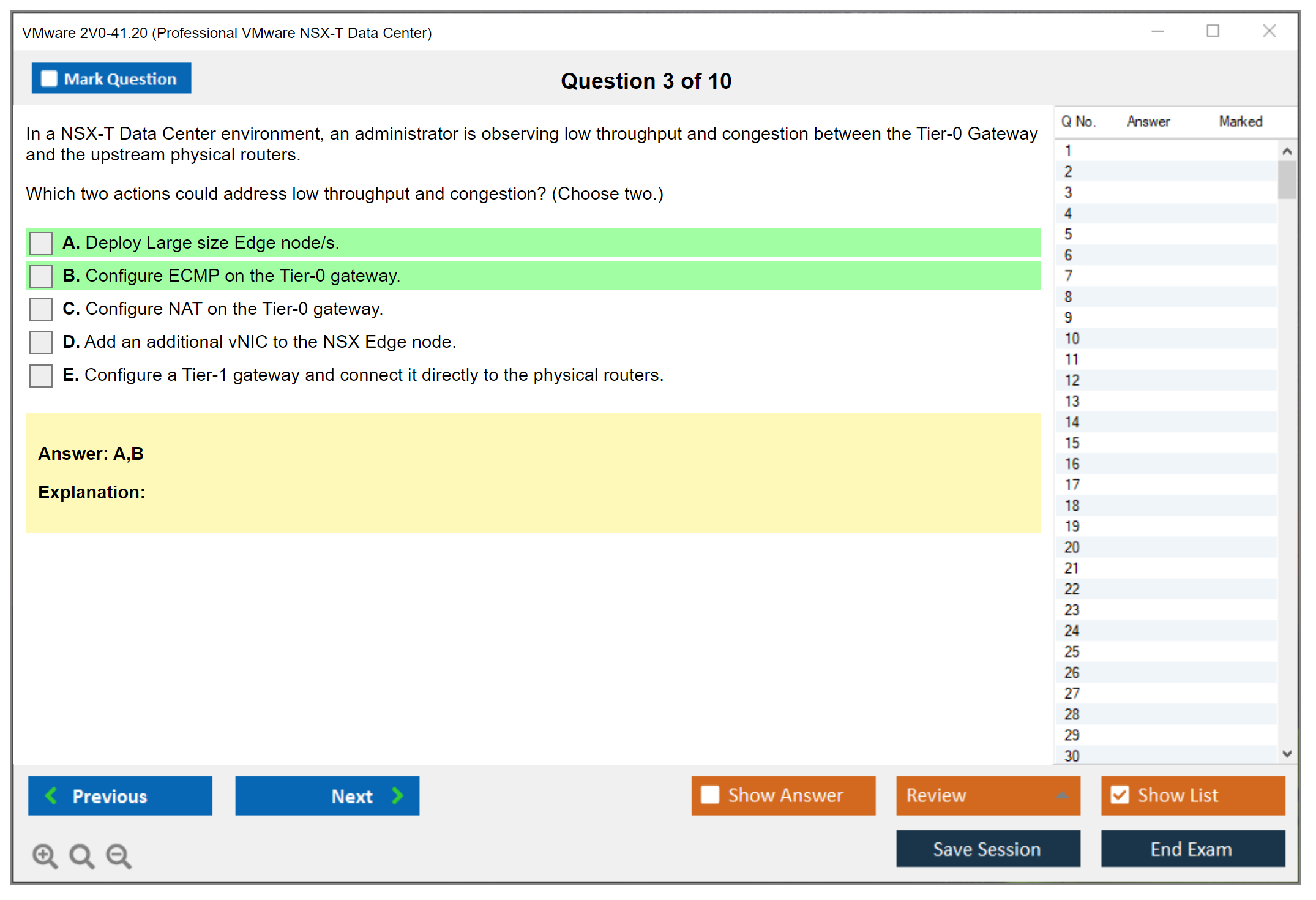 VMware 2V0-41.20 Professional VMware NSX-T Data Center Practice test exam simulator test engine exam dumps questions answers Image 3