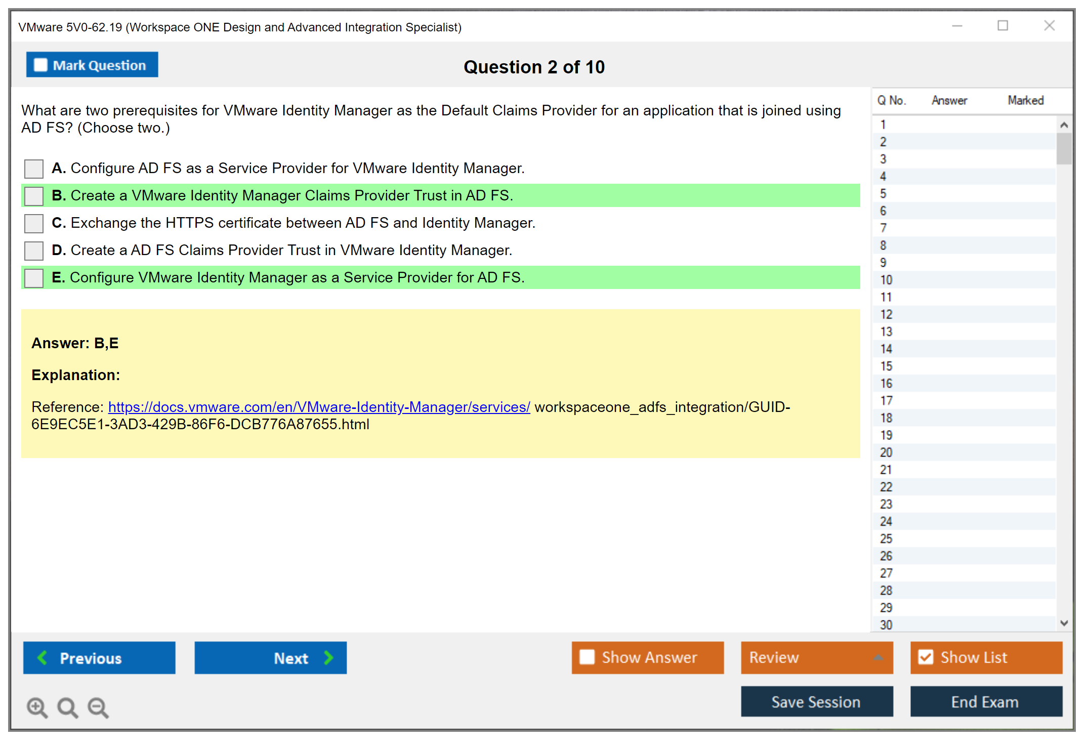 VMware 5V0-62.19 Workspace ONE Design and Advanced Integration Specialist Practice test exam simulator test engine exam dumps questions answers Image 2