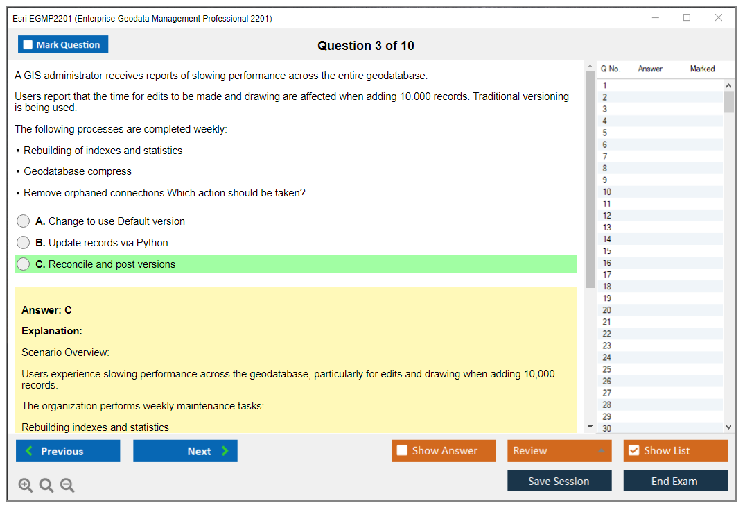 Esri EGMP2201 Enterprise Geodata Management Professional 2201 Practice test exam simulator test engine exam dumps questions answers Image 3