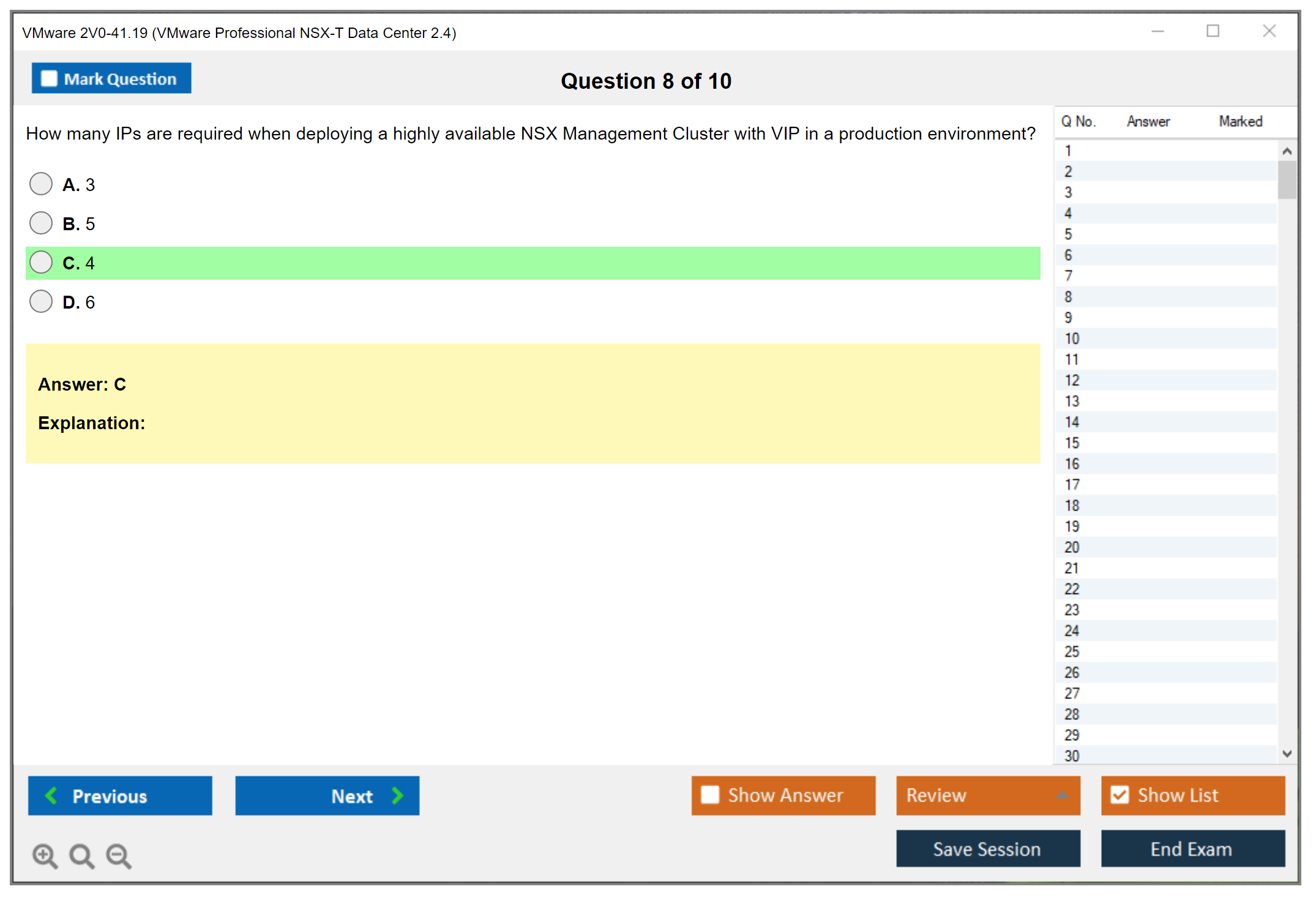 VMware 2V0-41.19 VMware Professional NSX-T Data Center 2.4 Practice test exam simulator test engine exam dumps questions answers Image 8