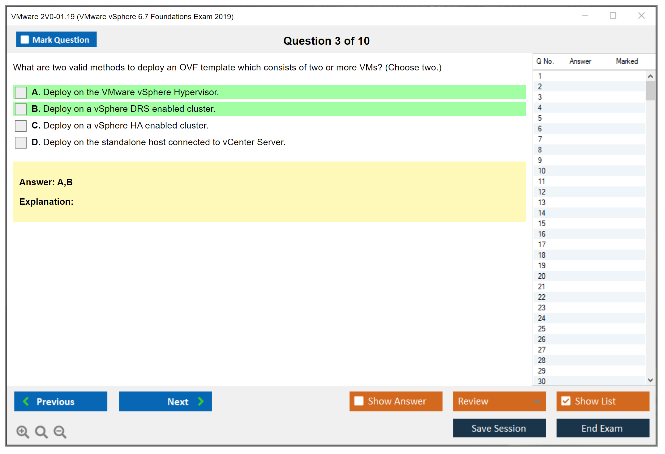 VMware 2V0-01.19 VMware vSphere 6.7 Foundations Exam 2019 Practice test exam simulator test engine exam dumps questions answers Image 3