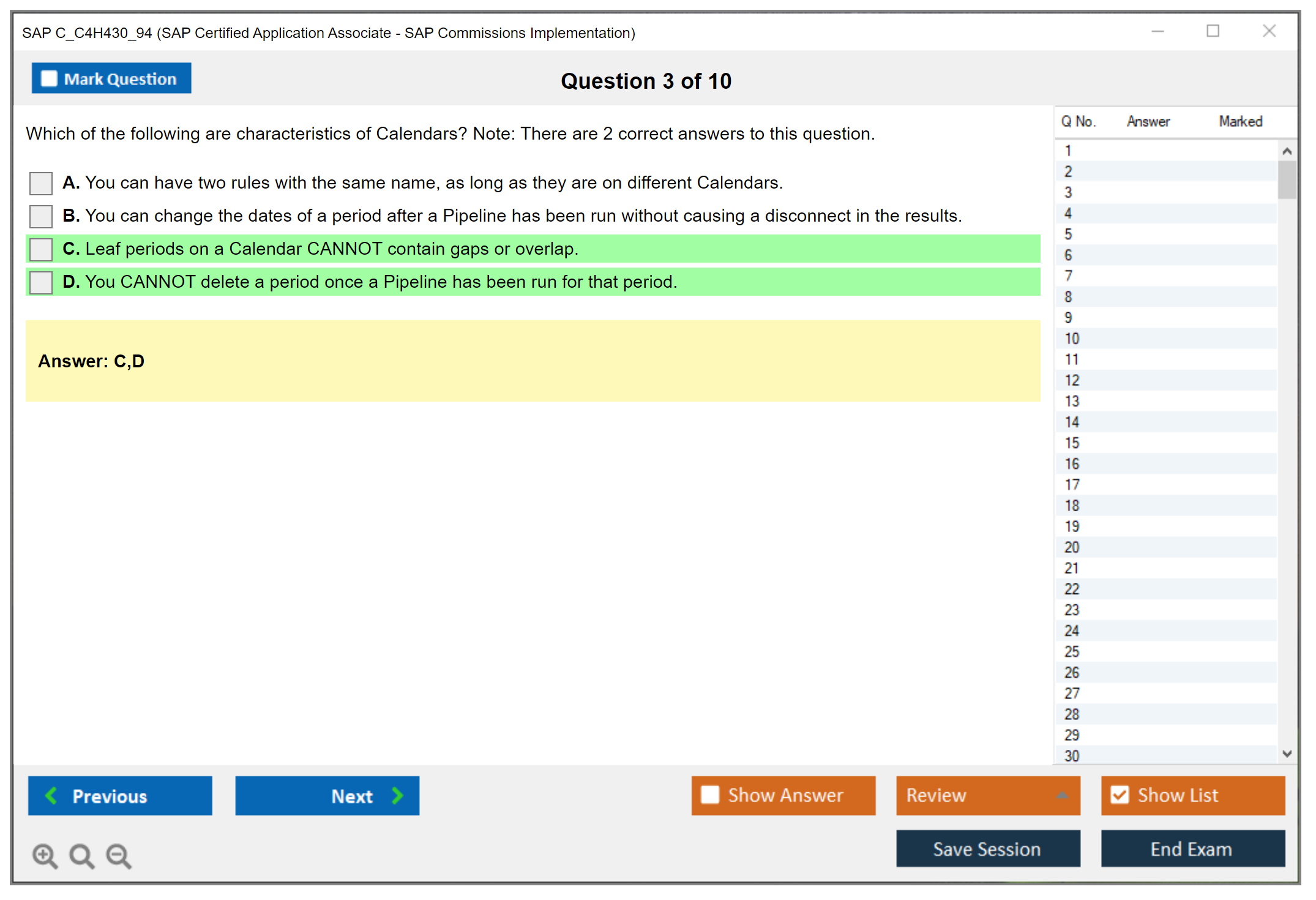 SAP C_C4H430_94 SAP Certified Application Associate - SAP Commissions Implementation Practice test exam simulator test engine exam dumps questions answers Image 3
